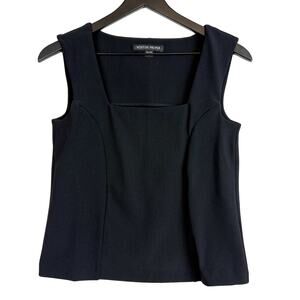 Boston Proper Square Neck Dressy Tank Top Black Nylon Stretch - XXS 2XS